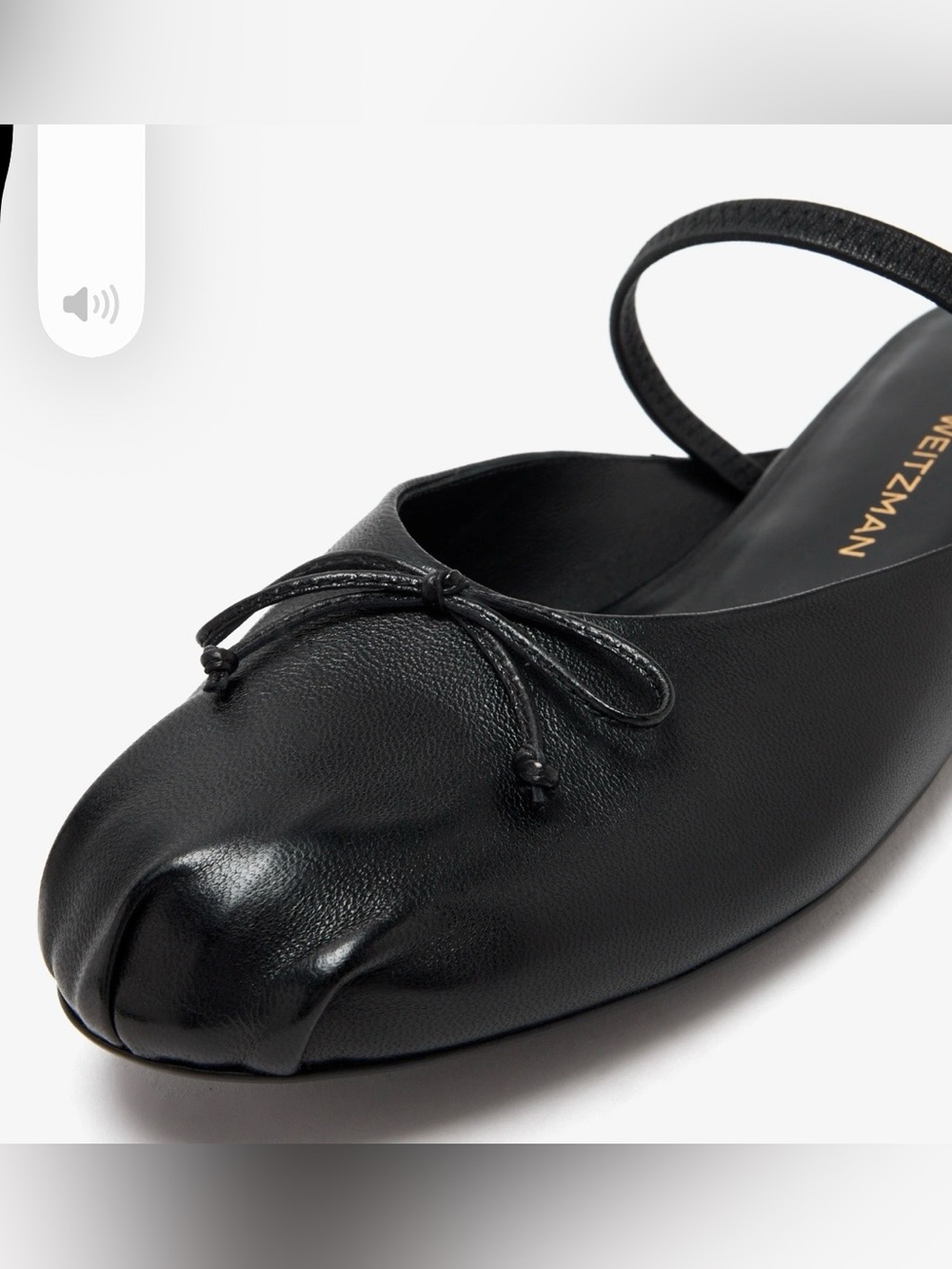 Stuart Weitzman Black Leather Prima Bow Ballet Mules - New with box - Picture 3 of 13